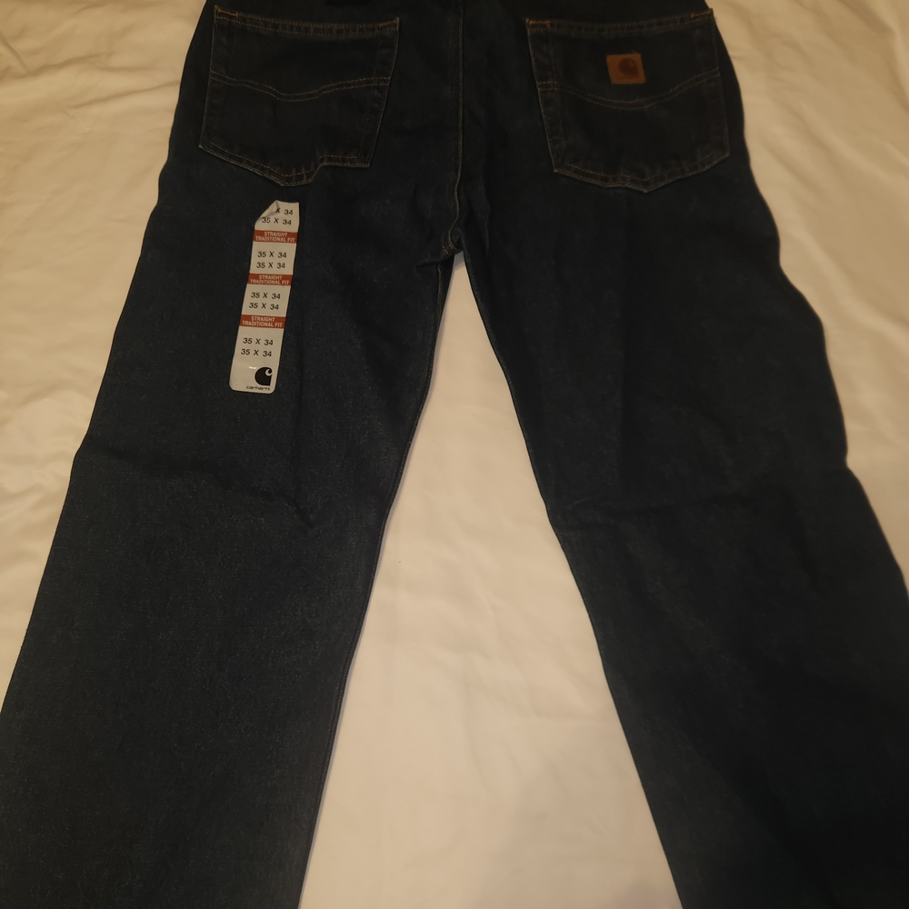 Carhartt Men's Dark Blue Straight Leg Jeans 35x34 NWT